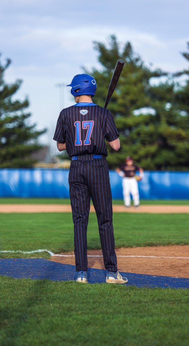 Senior Tyler Noel on deck for his next at bat.