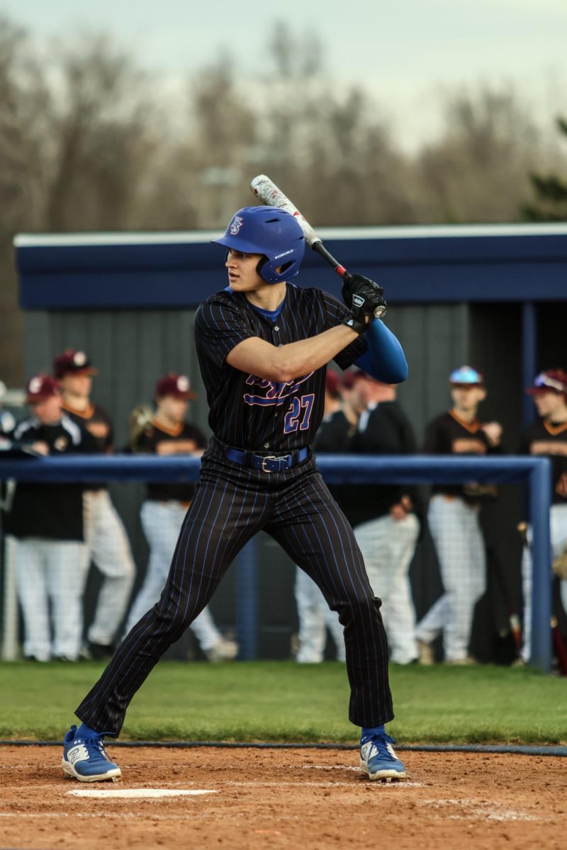 Junior Michael Hoog Readies for the Pitch At Bat