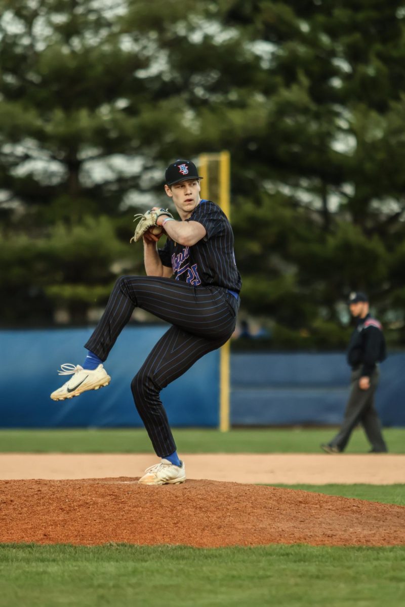 Junior Matt Poyer Winds up for his First Pitch