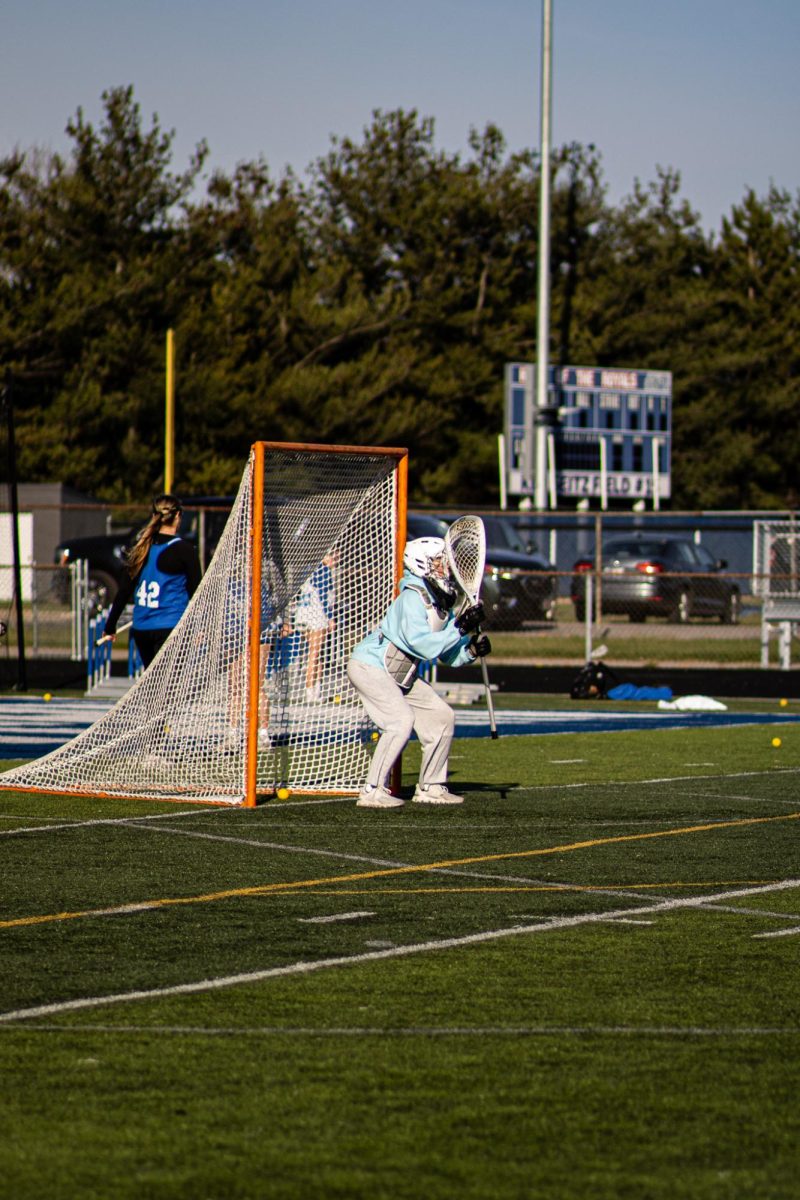 Goalie blocking ball from defense